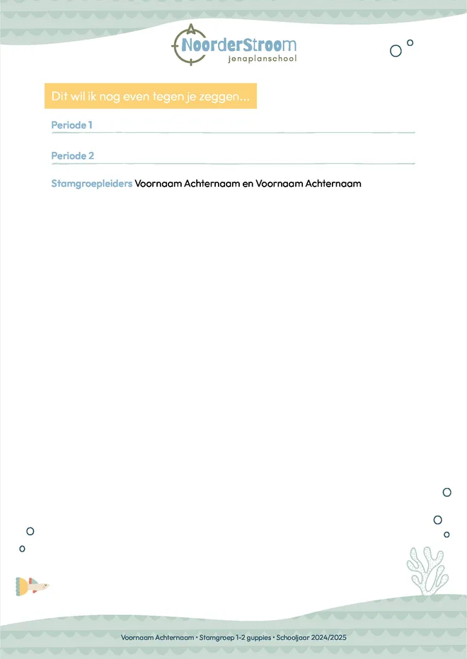 Voorbeeldpagina 5 uit Jenaplan middenbouw rapport van De Noorderstroom