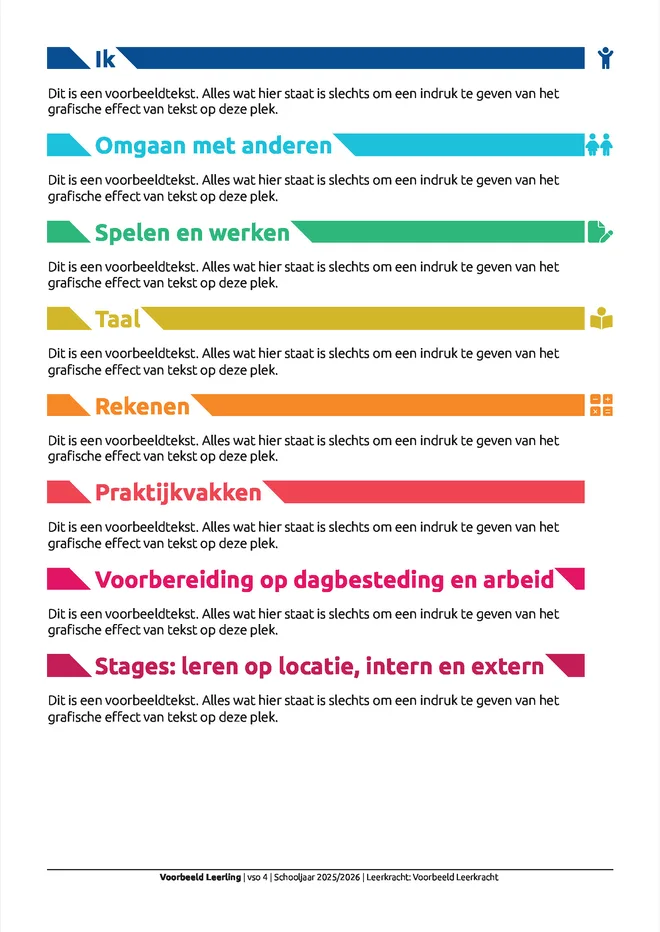 Voorbeeldpagina 4 uit Tekstrapport VSO voorbeeld van De Kom School voor Speciaal Onderwijs Voortgezet Speciaal Onderwijs en ZMLK