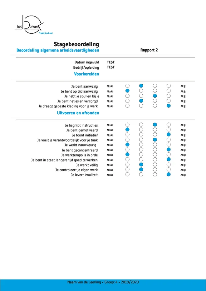 Voorbeeldpagina 4 uit Praktijkschool rapport voorbeeld van Het Bolwerk