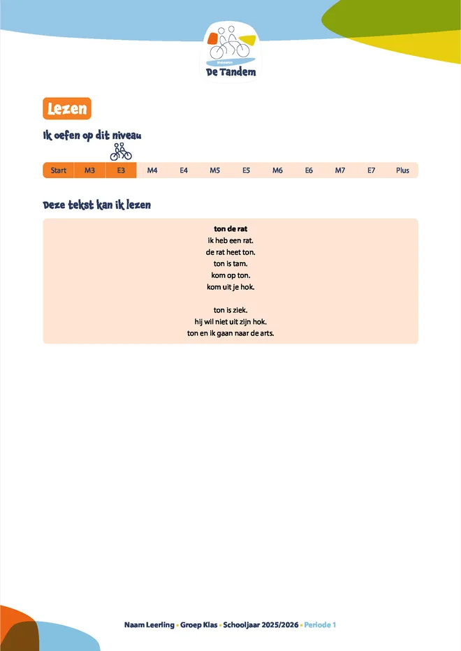 Voorbeeldpagina 3 uit Groeimap SO voorbeeld van SBO De Tandem