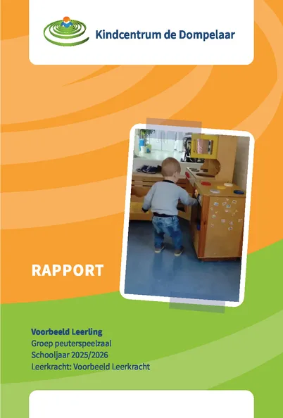 Voorbeeldpagina 1 uit Peuterrapport voorbeeld van Kindcentrum De Dompelaar