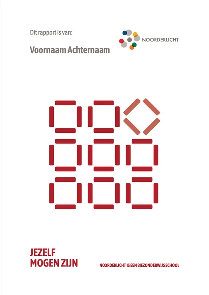 Voorbeeldpagina 1 uit groeirapport SO voorbeeld van School voor Speciaal Basisonderwijs Noorderlicht