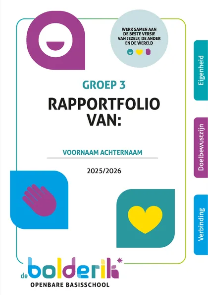 resultaat en inzet rapportfolio voorbeeld – Openbare Basisschool De Bolderik – pagina 1 Voorbeeldpagina 1 uit resultaat en inzet rapportfolio voorbeeld van Openbare Basisschool De Bolderik