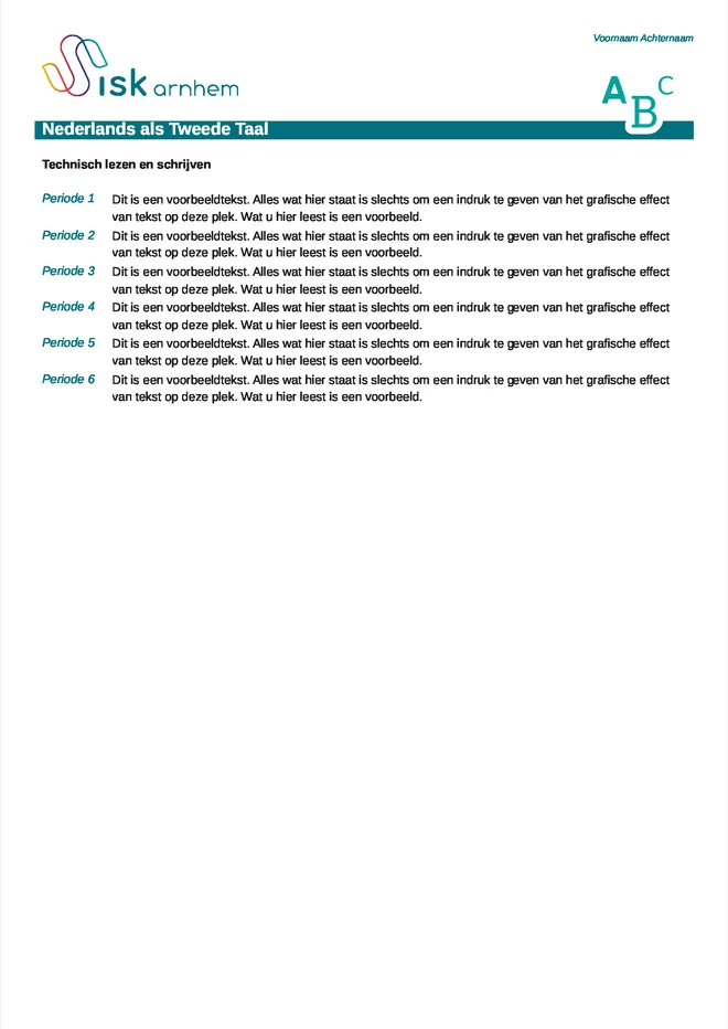 Voorbeeldpagina 3 uit Ontwikkelrapport ISK van ISK Arnhem