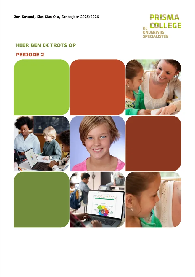Voorbeeldpagina 5 uit VSO rapport voorbeeld van Prisma College