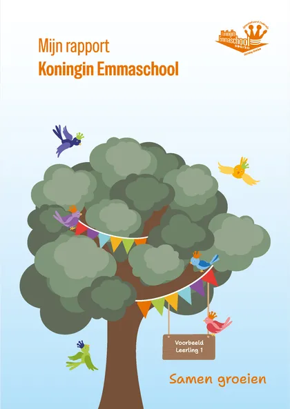 Voorbeeldpagina 1 uit Rapport met portfolio van School voor Speciaal Basisonderwijs Koningin Emma