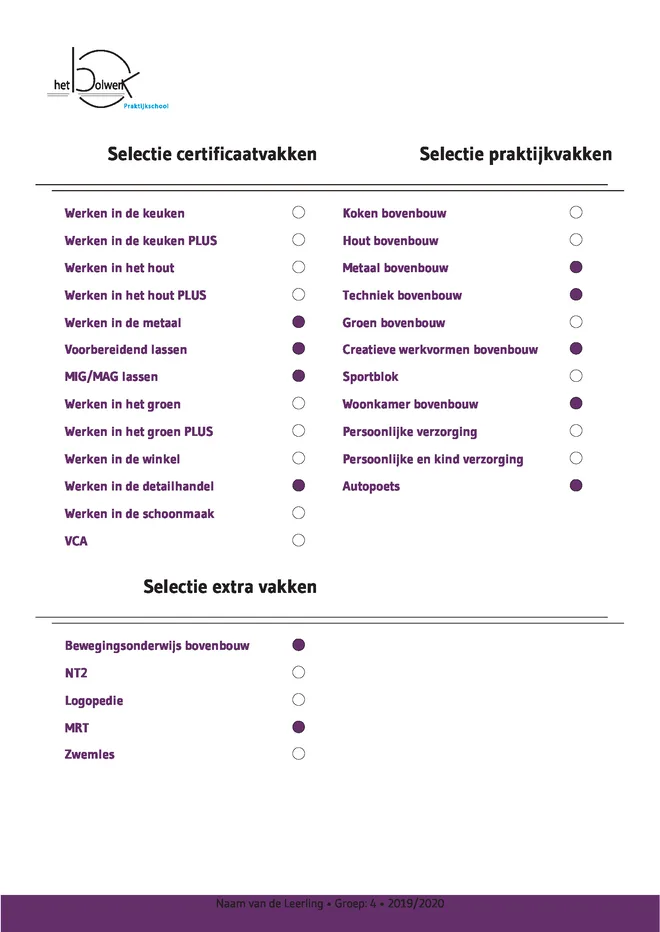 Voorbeeldpagina 5 uit Praktijkschool rapport voorbeeld van Het Bolwerk