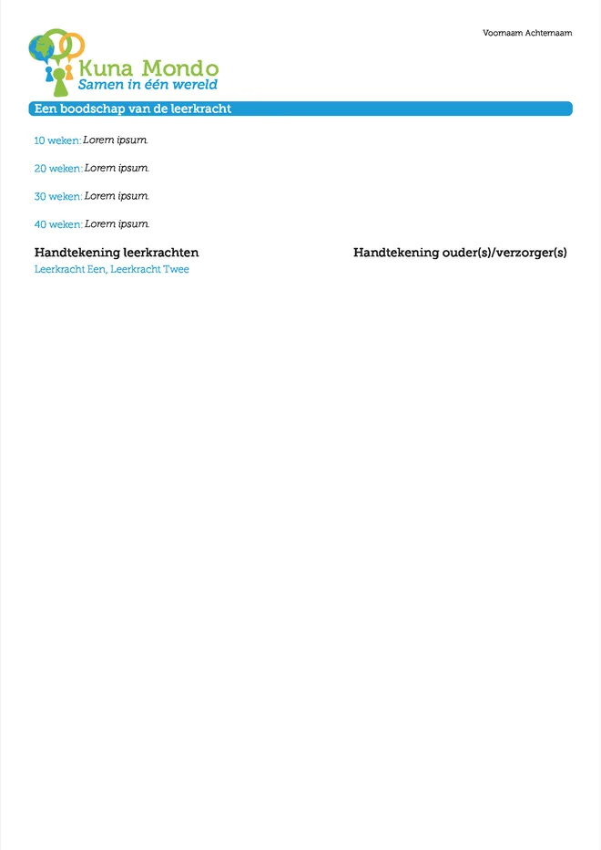 Voorbeeldpagina 6 uit NT2 rapport voorbeeld groep-3-8 van Basisschool Kuna Mondo