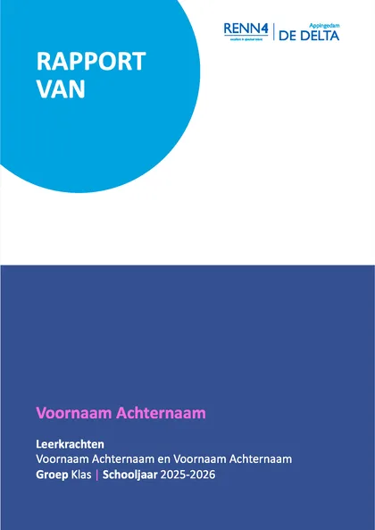 Voorbeeldpagina 1 uit VSO rapport voorbeeld van SBO De Delta