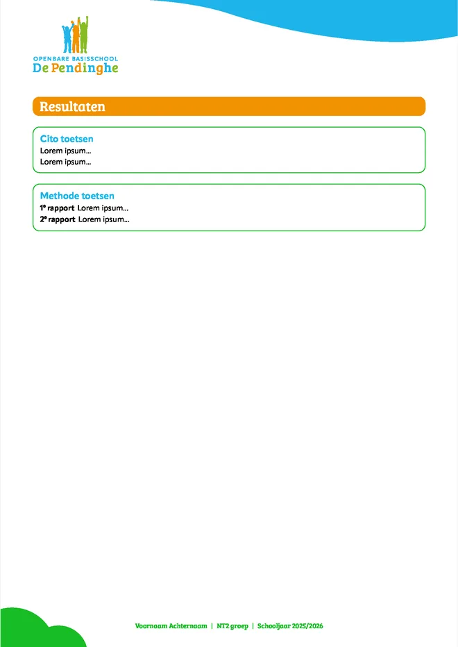 Voorbeeldpagina 2 uit NT2 tekstrapport voorbeeld van De Pendinghe