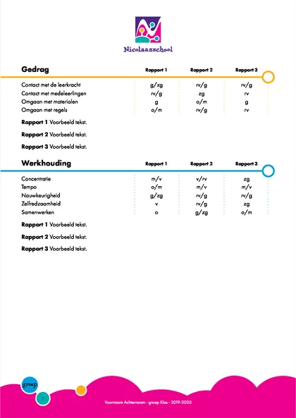 Voorbeeldpagina 1 uit Cijferrapport voorbeeld van Nicolaas