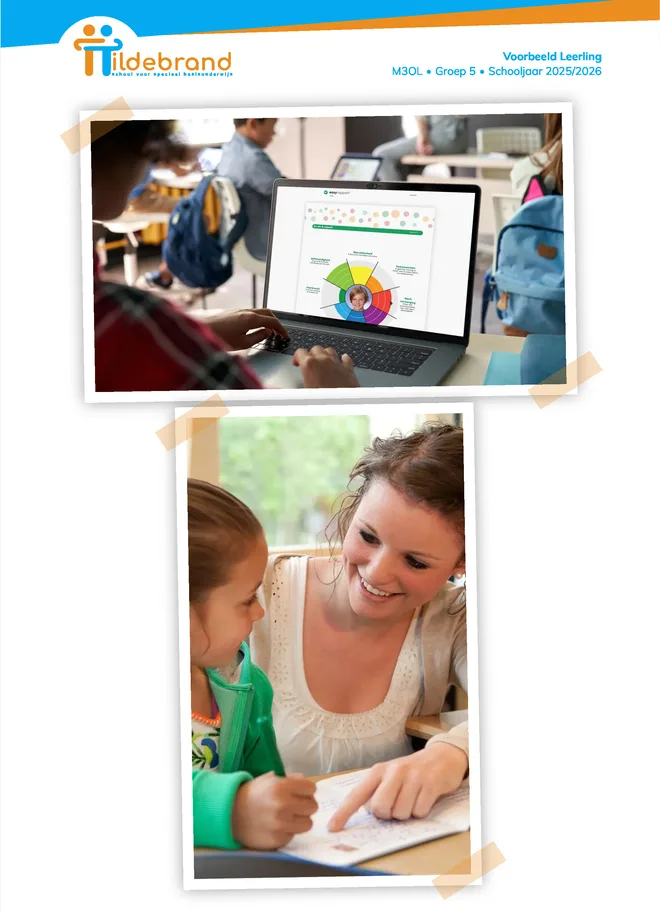 Voorbeeldpagina 2 uit SBO praktijkrapport voorbeeld van School voor Speciaal Basisonderwijs Hildebrand